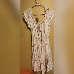 Pink floral dress long